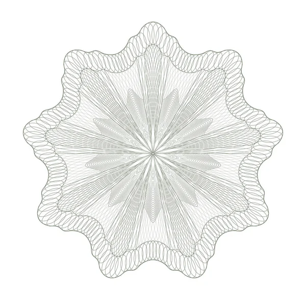 Sertifika, diploma, fiş, para, oyun parası veya diğer güvenlik belgeleri için Guilloche Deseni Rosette.
