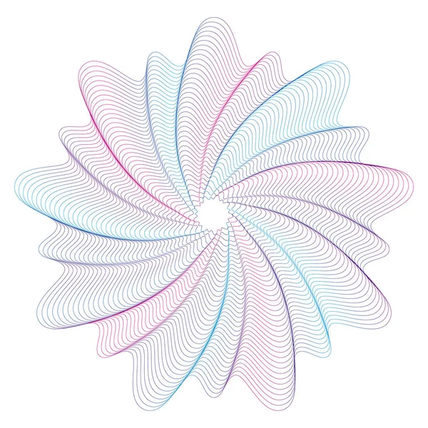 Sertifika, diploma, fiş, para, oyun parası veya diğer güvenlik belgeleri için Guilloche Deseni Rosette.