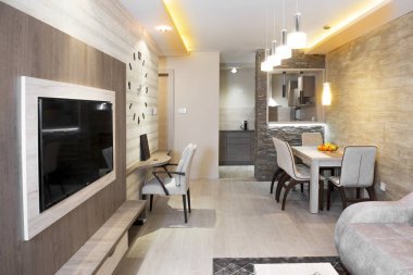 Modern daire ev sineması ile