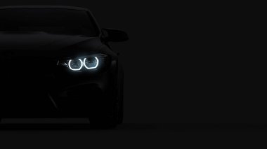 siyah siyah spor araba farlar