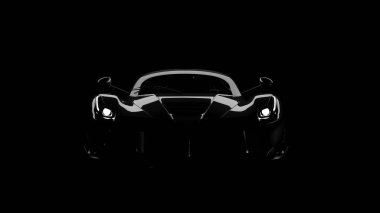 siyah siyah supercar silüeti