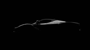 siyah siyah supercar silüeti
