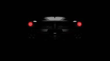 siyah siyah supercar silüeti