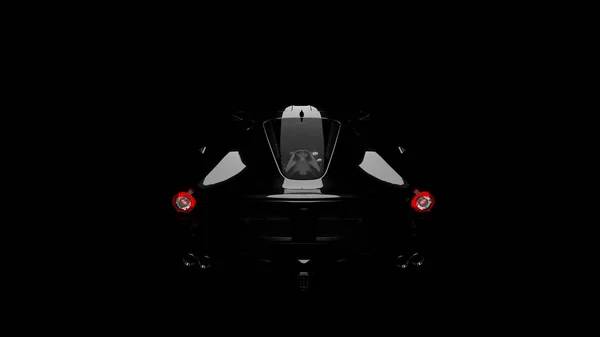黑色超级跑车的轮廓上的黑色 — 图库照片