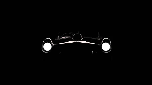 Sziluett fekete vintage sport autó — Stock Fotó