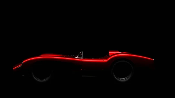 Silhouette de voiture de sport vintage rouge — Photo