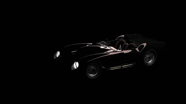 黑色老式跑车的轮廓 — 图库照片