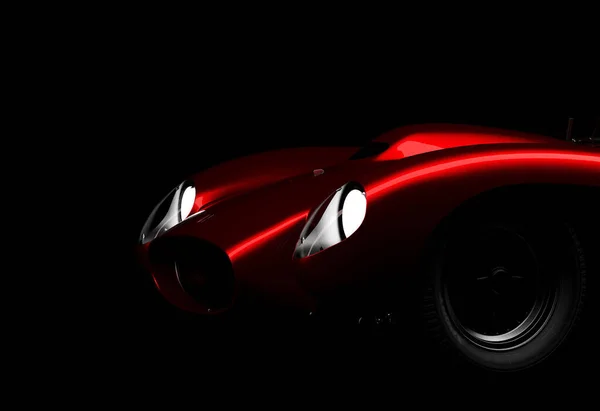 Silhouette di auto sportive vintage rosse — Foto Stock