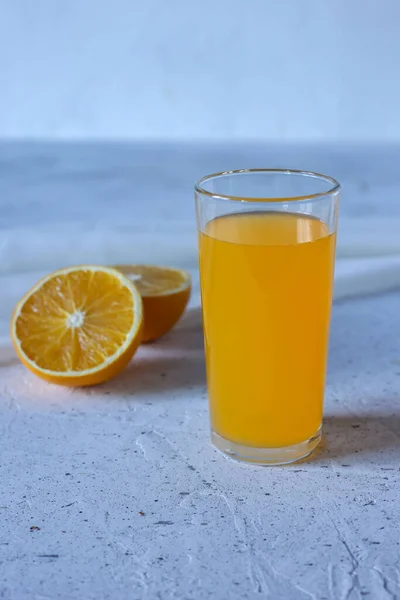 Fresh Orange Juice White Background Orange — Stock Photo, Image
