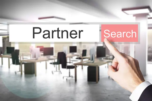 Işadamı Büyük Office Web Sitesi Dating Websearch Düğmeye — Stok fotoğraf