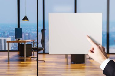 büyük temiz ofis c billboard işaret işadamı parmak