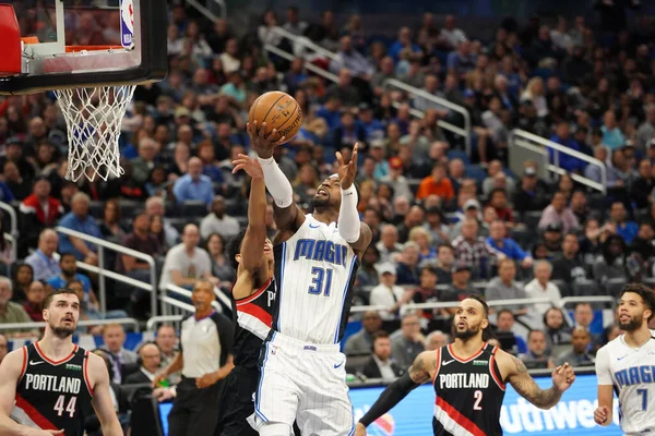 Orlando Magic Φιλοξενεί Portland Trailblazers Στο Amway Center Στο Ορλάντο — Φωτογραφία Αρχείου