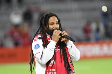 Bob Marley 'nin Oğlu Ky-Mani Marley, 10 Ocak 2019 Perşembe günü Orlando City Stadyumu' nda Florida Kupası sırasında sahne alıyor. Fotoğraf: Marty Jean-Louis, 2019. Fotoğraf: Marty Jean-Louis