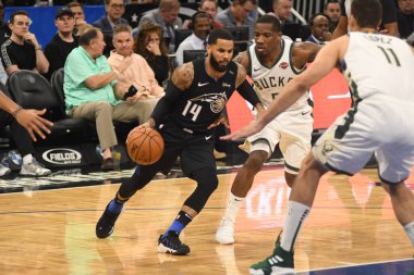 Orlando Magic, 19 Ocak 2019 Cumartesi günü Orlando Florida 'daki Amway Arena' da Milwaukee Doları 'na ev sahipliği yapıyor. Fotoğraf: Marty Jean-Louis
