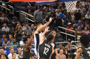 Orlando Magic, 2 Şubat 2019 tarihinde Orlando Florida 'daki Amway Center' da Brooklyn Nets 'e ev sahipliği yapmaktadır. Fotoğraf: Marty Jean-Louis