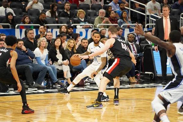 Orlando Magic Φιλοξενεί Portland Trailblazers Στο Amway Center Στο Ορλάντο — Φωτογραφία Αρχείου