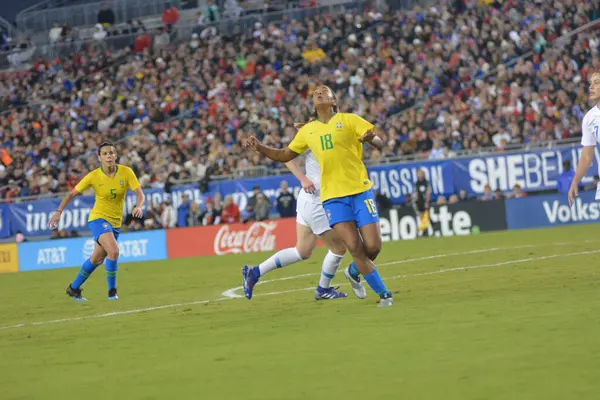 2014 Shebelieves Cup Final Usa Brazil Raymond James Stadium Tampa — 스톡 사진