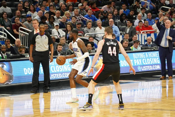 Orlando Magic Φιλοξενεί Portland Trailblazers Στο Amway Center Στο Ορλάντο — Φωτογραφία Αρχείου