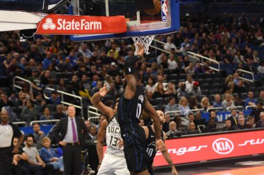 Orlando Magic, 19 Ocak 2019 Cumartesi günü Orlando Florida 'daki Amway Arena' da Milwaukee Doları 'na ev sahipliği yapıyor. Fotoğraf: Marty Jean-Louis