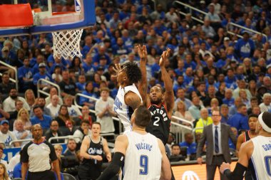 Orlando Magic 21 Nisan 2019 tarihinde Orlando Florida 'daki Amway Arena' da oynanan NBA Playoff 1 'de Toronto Rapters' a ev sahipliği yapıyor. Fotoğraf: Marty Jean-Louis Fotoğraf: Marty Jean-Louis