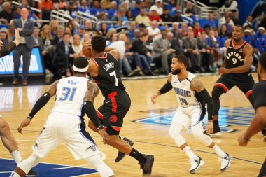 Orlando Magic 21 Nisan 2019 tarihinde Orlando Florida 'daki Amway Arena' da oynanan NBA Playoff 1 'de Toronto Rapters' a ev sahipliği yapıyor. Fotoğraf: Marty Jean-Louis Fotoğraf: Marty Jean-Louis