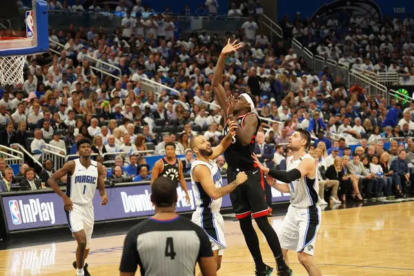 Orlando Magic Otthont Torontói Raptereknek Nba Rájátszás Fordulójában Amway Arénában — Stock Fotó