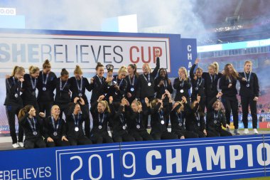 SheBelieves Kupası, 5 Mart 2019 tarihinde Tampa Florida Raymond James Stadyumu 'nda İngiltere' yi şampiyon ilan etmiştir. Fotoğraf: Marty Jean-Louis