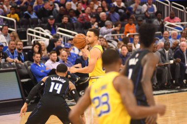 Orlando Magic, 28 Şubat 2019 'da Orlando Florida' daki Amway Center 'da Golden State Warriors' a ev sahipliği yaptı. Fotoğraf: Marty Jean-Louis