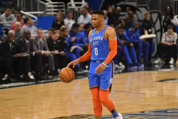 Orlando Magic Värd För Oklahomacity Thunder Amway Center Orlando Florida — Stockfoto