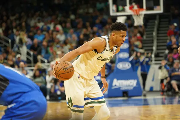 Orlando Magic Hostit Milwaukee Bucks Amway Orlando Florida Sobotu Února — Stock fotografie