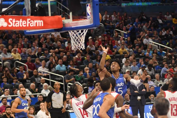 Orlando Magic Acoge Los Houston Rockets Amway Arena Domingo Enero —  Fotos de Stock