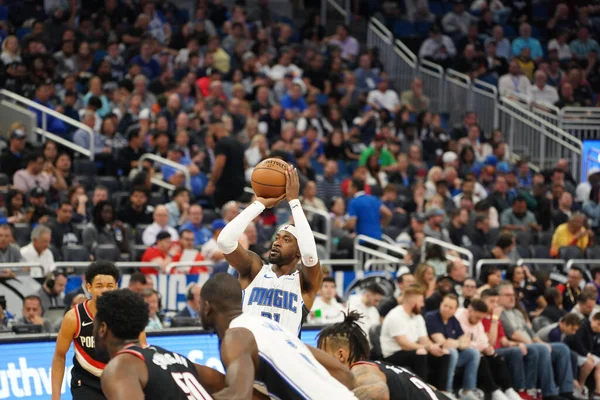 Orlando Magic Φιλοξενεί Portland Trailblazers Στο Amway Center Στο Ορλάντο — Φωτογραφία Αρχείου