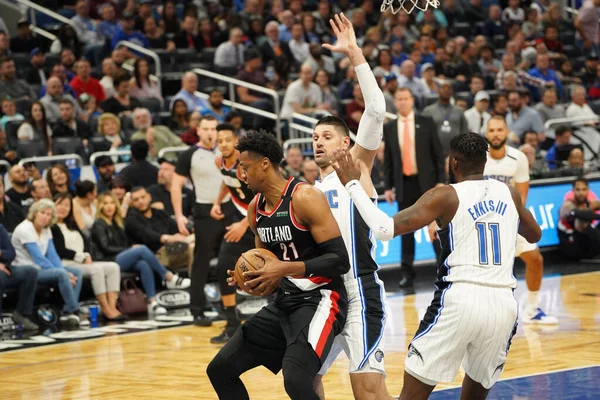 Orlando Magic Host Portland Trailblazers Het Amway Center Orlando Florida — Stockfoto