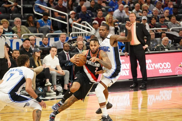 Orlando Magic Φιλοξενεί Portland Trailblazers Στο Amway Center Στο Ορλάντο — Φωτογραφία Αρχείου