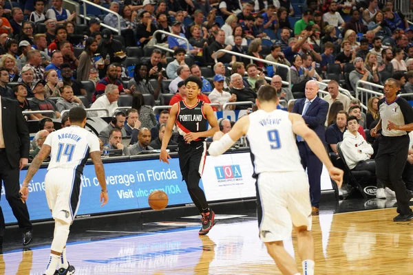 Orlando Magic Host Portland Trailblazers Het Amway Center Orlando Florida — Stockfoto