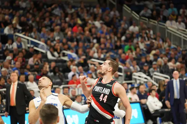 Orlando Magic Φιλοξενεί Portland Trailblazers Στο Amway Center Στο Ορλάντο — Φωτογραφία Αρχείου