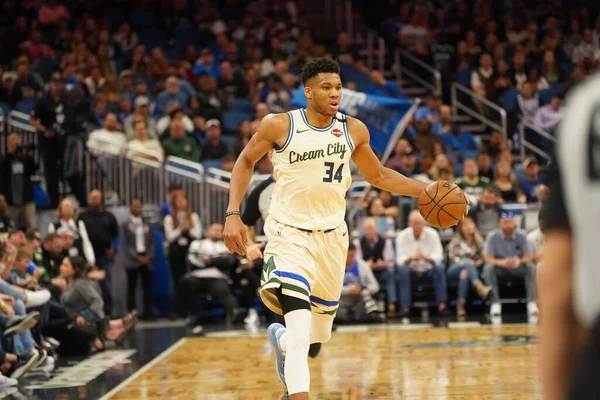 Orlando Magic Hostit Milwaukee Bucks Amway Orlando Florida Sobotu Února — Stock fotografie