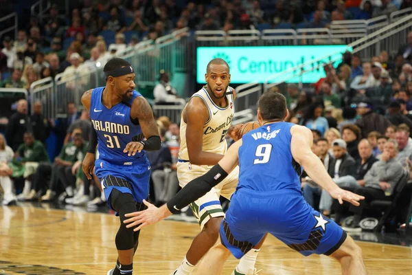 Orlando Magic Hostit Milwaukee Bucks Amway Orlando Florida Sobotu Února — Stock fotografie