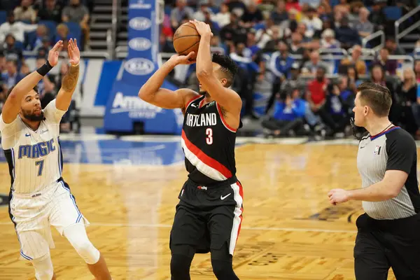 Orlando Magic Φιλοξενεί Portland Trailblazers Στο Amway Center Στο Ορλάντο — Φωτογραφία Αρχείου