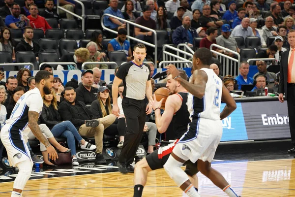 Orlando Magic Φιλοξενεί Portland Trailblazers Στο Amway Center Στο Ορλάντο — Φωτογραφία Αρχείου