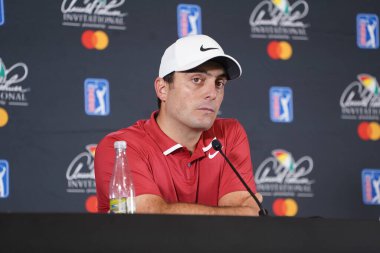 Arnold Palmer 2019 kazananı Francesco Molinari ile 3 Mart 2020 Salı günü Orlando, Florida 'daki Bay Hill' de basın toplantısı düzenledi..   