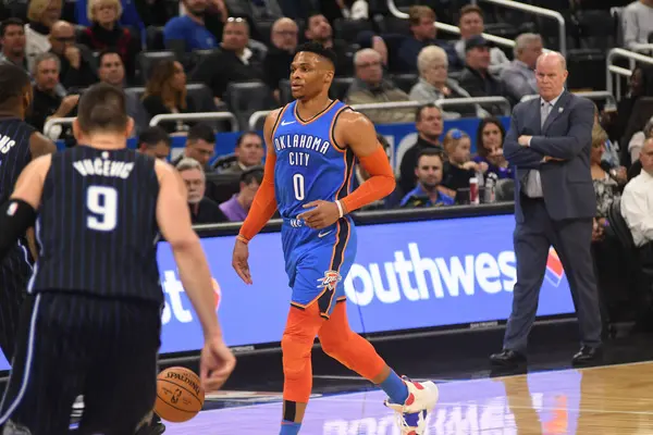 Orlando Magic Värd För Oklahomacity Thunder Amway Center Orlando Florida — Stockfoto