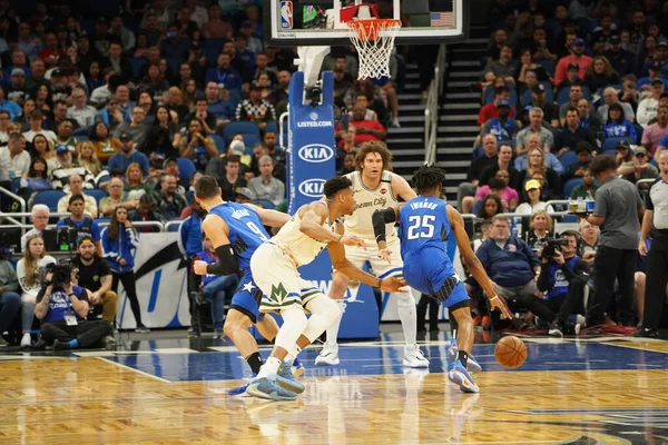 Orlando Magic Hostit Milwaukee Bucks Amway Orlando Florida Sobotu Února — Stock fotografie