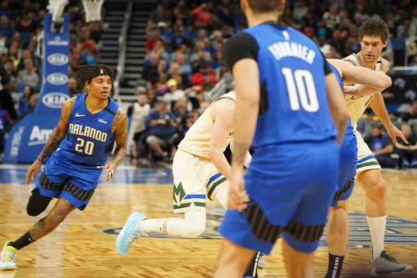 Orlando Magic Värd Milwaukee Bucks Amway Orlando Florida Lördag Februari — Stockfoto