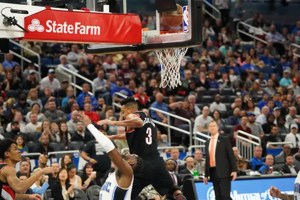 Orlando Magic Φιλοξενεί Portland Trailblazers Στο Amway Center Στο Ορλάντο — Φωτογραφία Αρχείου