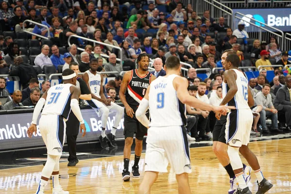 Orlando Magic Host Portland Trailblazers Het Amway Center Orlando Florida — Stockfoto