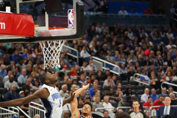 Orlando Magic Φιλοξενεί Portland Trailblazers Στο Amway Center Στο Ορλάντο — Φωτογραφία Αρχείου