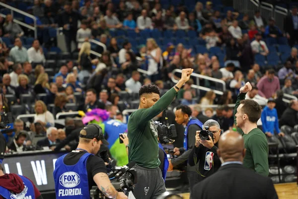 Orlando Magic Gastheer Van Milwaukee Bucks Amway Orlando Florida Zaterdag — Stockfoto