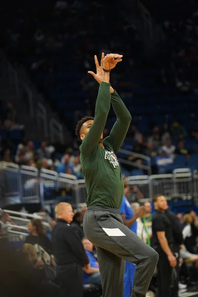 Orlando Magic Gospodarzem Milwaukee Bucks Amway Florydzie Sobotę Lutego 2020 — Zdjęcie stockowe