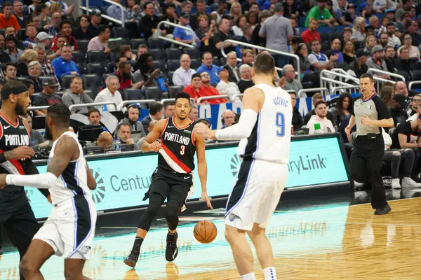 Orlando Magic Φιλοξενεί Portland Trailblazers Στο Amway Center Στο Ορλάντο — Φωτογραφία Αρχείου